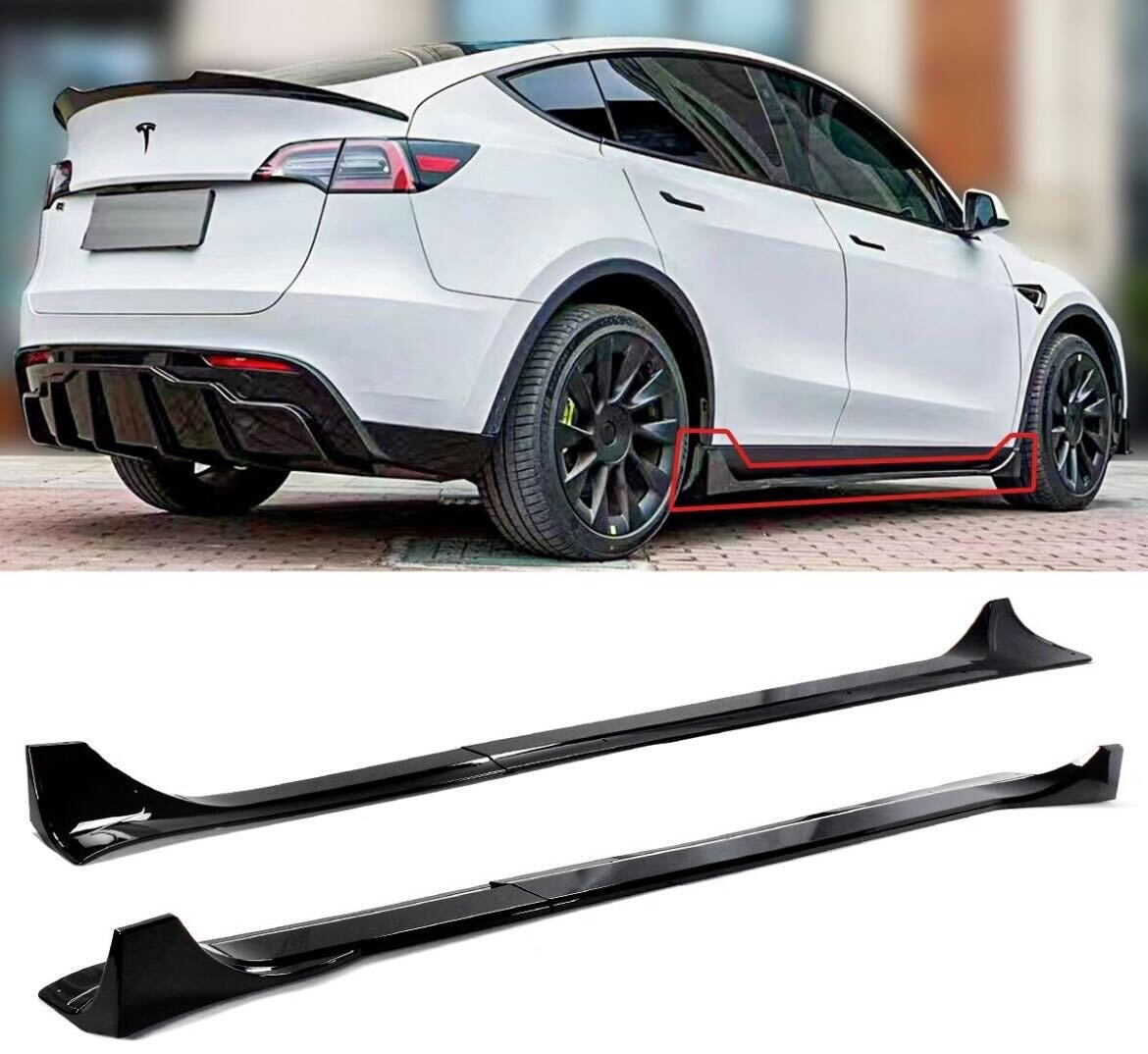 Tesla Model Y Gloss Black Performance Side Skirts