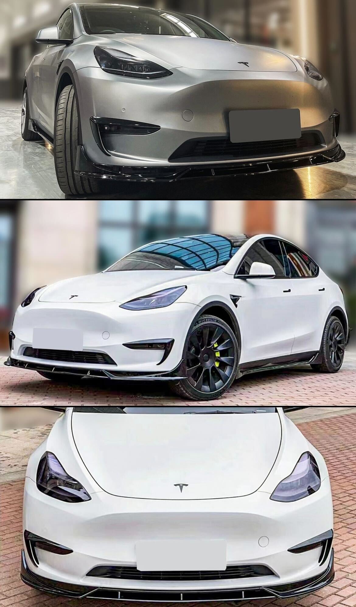 Tesla Model Y Gloss Black V Front Lip